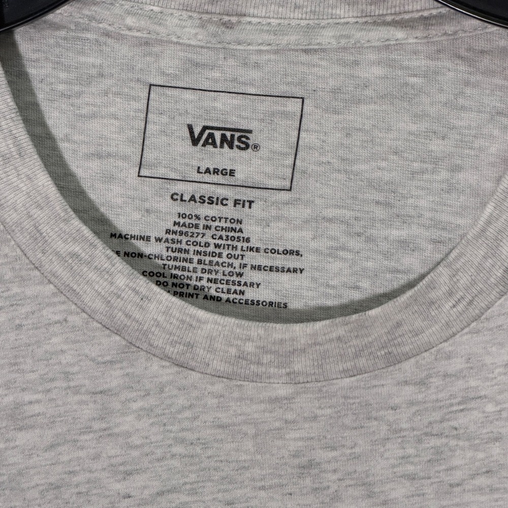 Vans Mens Colorblock T-Shirt Grey Black Classic Fit VN0A3CZDJGP Large - Picture 3 of 5